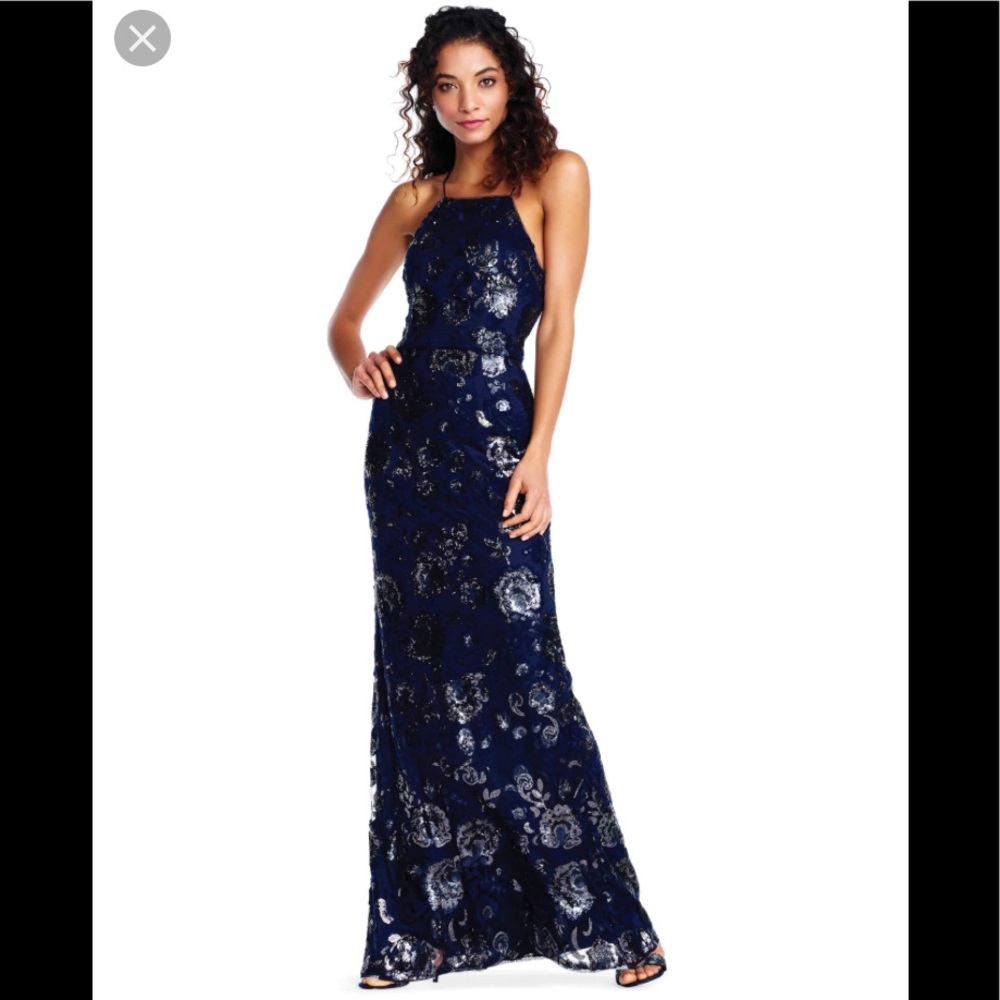 Adrianna Papell Halter Evening Gown